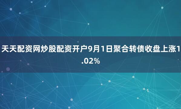 天天配资网炒股配资开户9月1日聚合转债收盘上涨1.02%